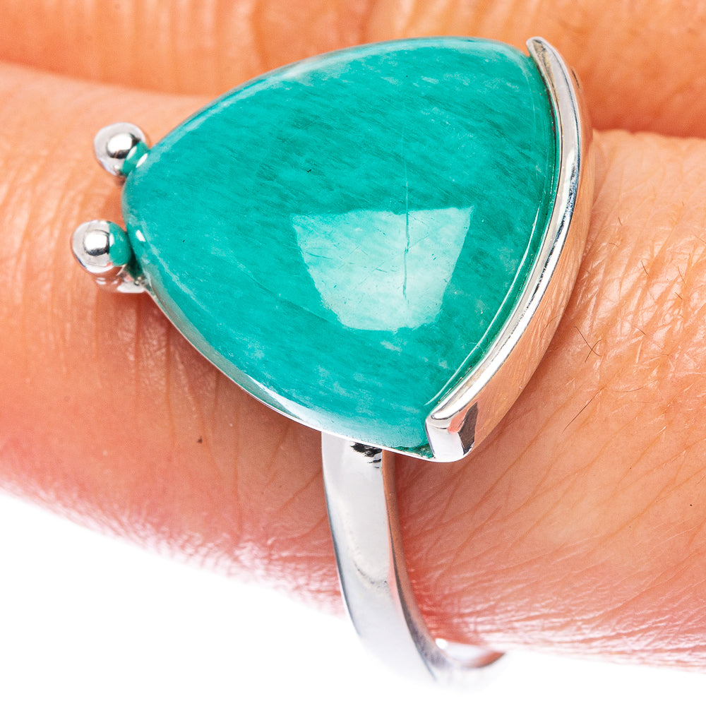 Premium Amazonite 925 Sterling Silver Ring Size 9 (925 Sterling Silver) R2682