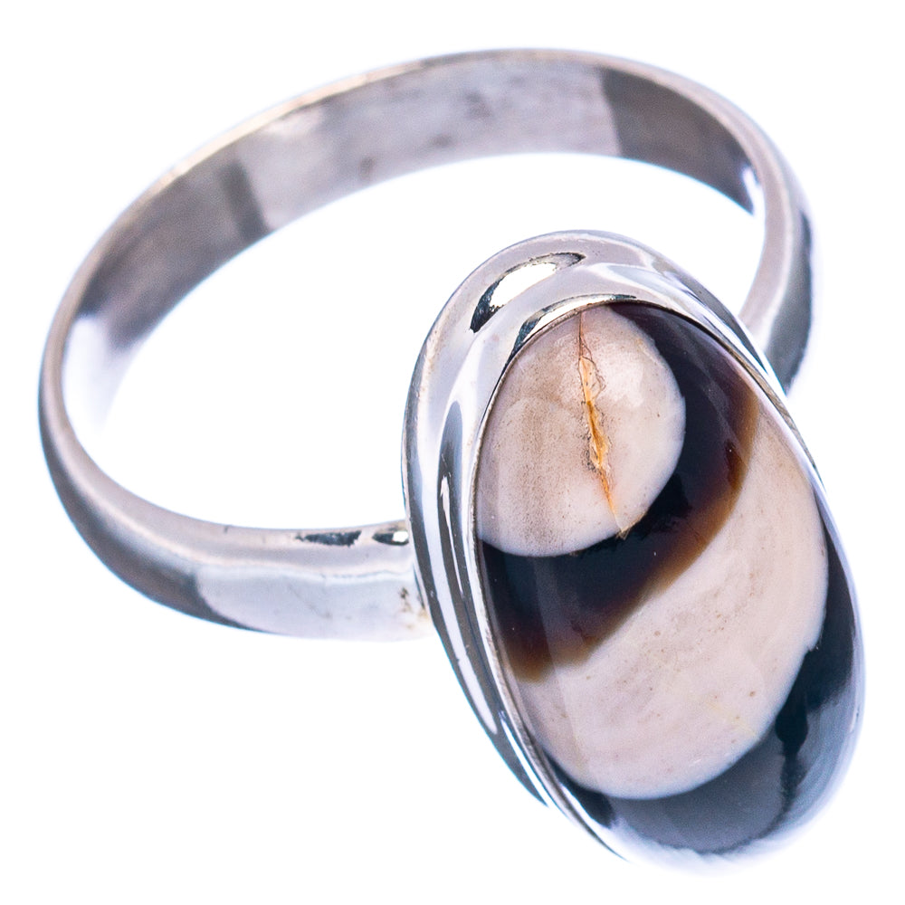 Peanut Wood Jasper Ring Size 8 (.925 Sterling Silver)