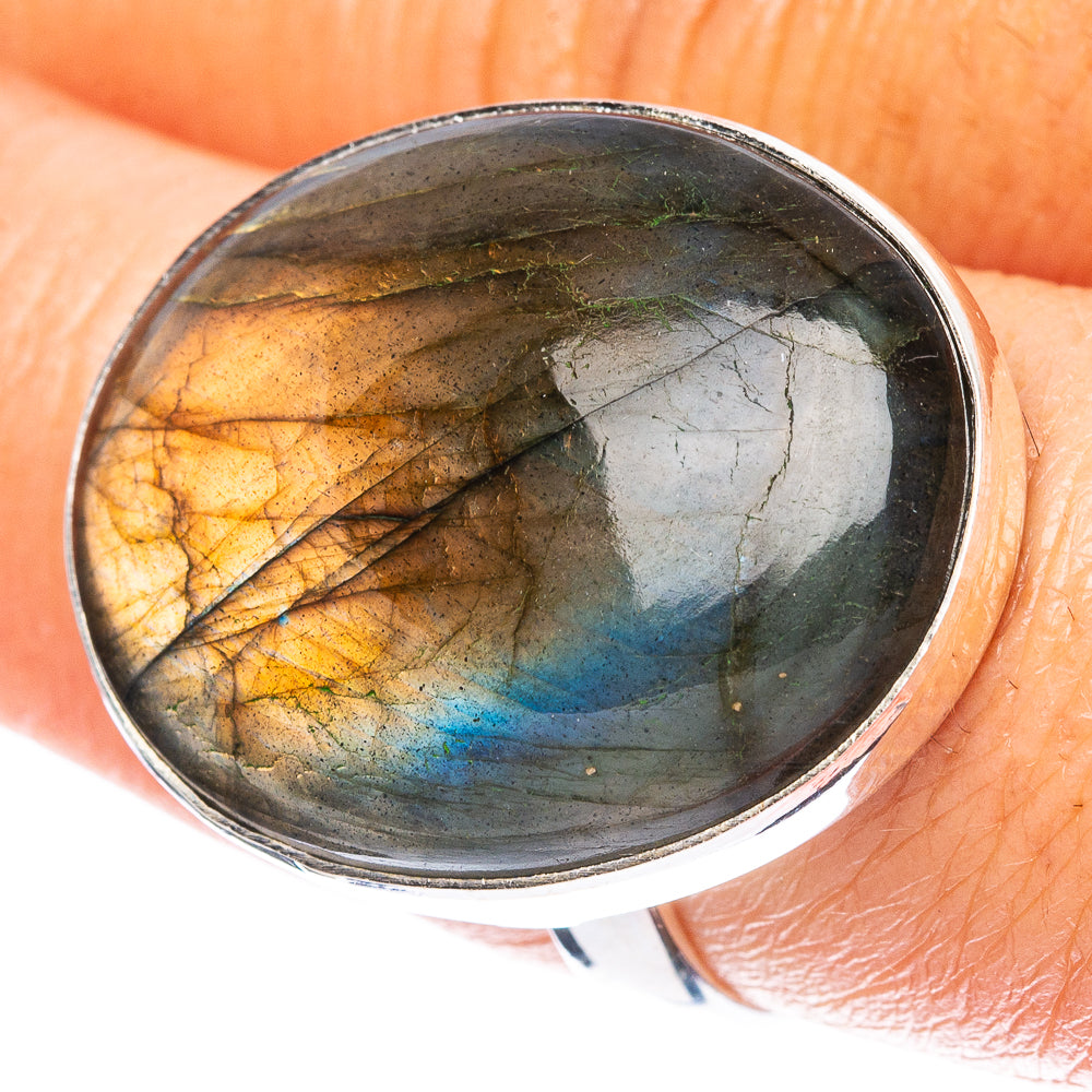 Labradorite Ring Size 8 (925 Sterling Silver) R4708