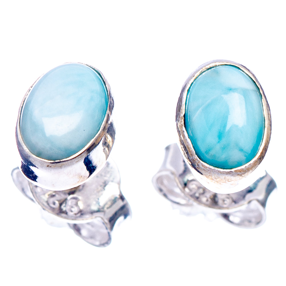 Larimar Earrings 1/4" (.925 Sterling Silver)