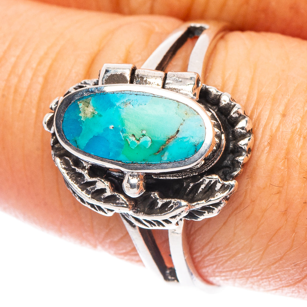 Rare Arizona Turquoise Poison Ring Size 8.75 (925 Sterling Silver) R7326