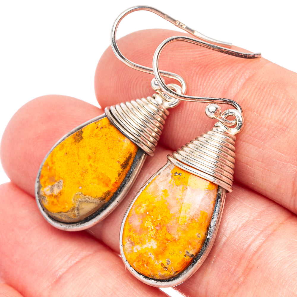 Bumble Bee Jasper Earrings 1 1/2" (925 Sterling Silver) E2473