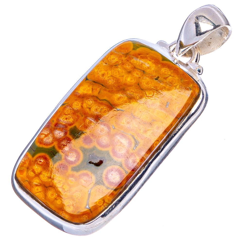 Ocean Jasper Pendant 1 3/8" (.925 Sterling Silver)