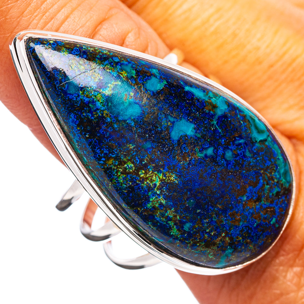 Premium Azurite Malachite Ring Size 12.5 (.925 Sterling Silver)