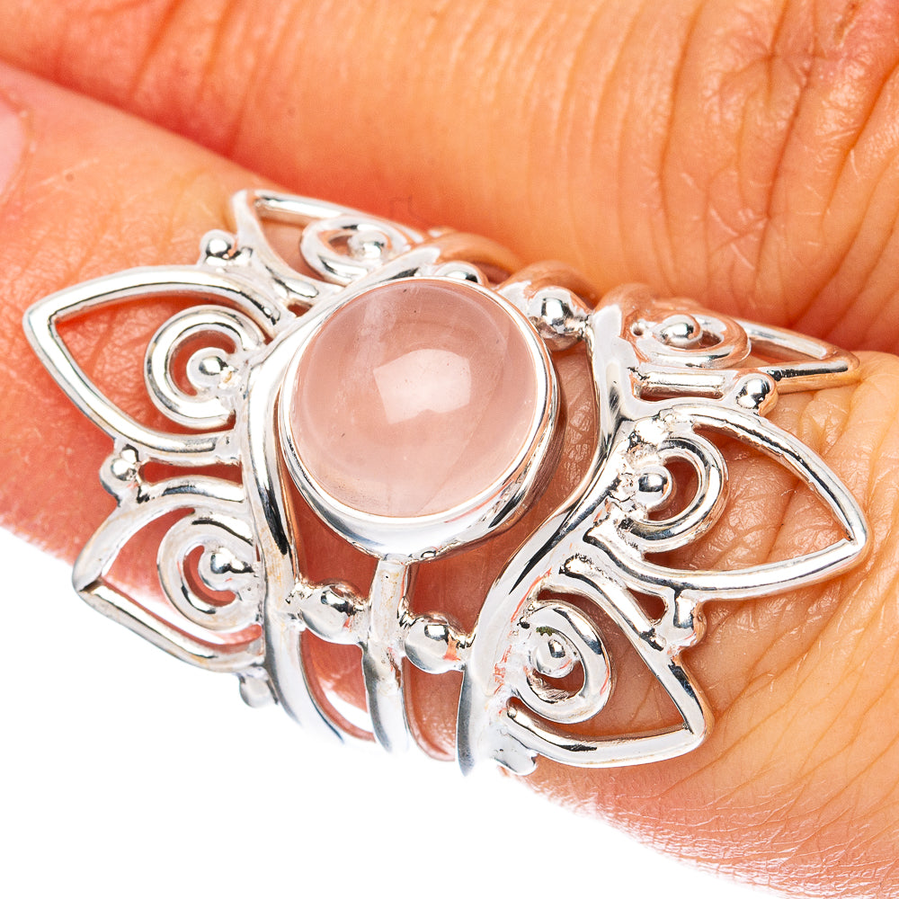 Premium Rose Quartz 925 Sterling Silver Ring Size 5.75 Ana Co R3639