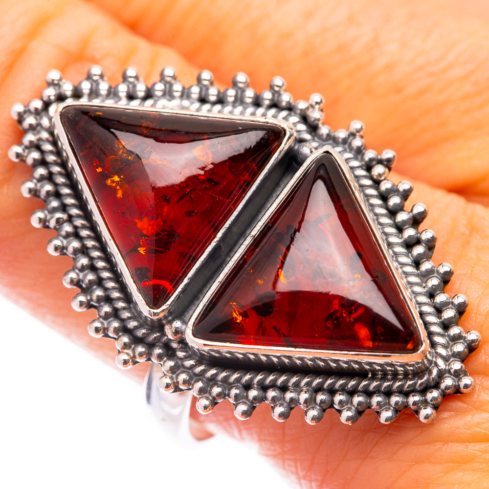 Large Baltic Amber Ring Size 9.75 (925 Sterling Silver) R141003