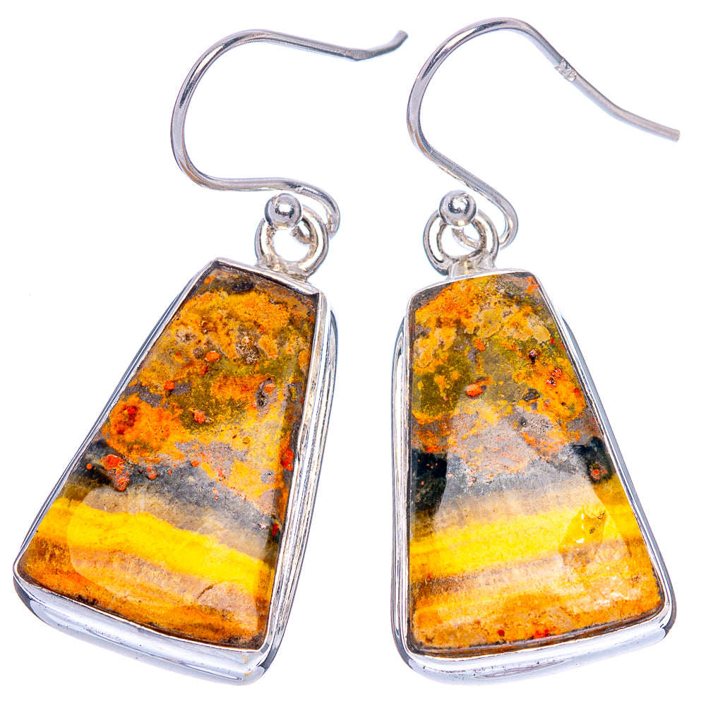 Bumble Bee Jasper 925 Sterling Silver Earrings 1 1/2" Ana Co E1155