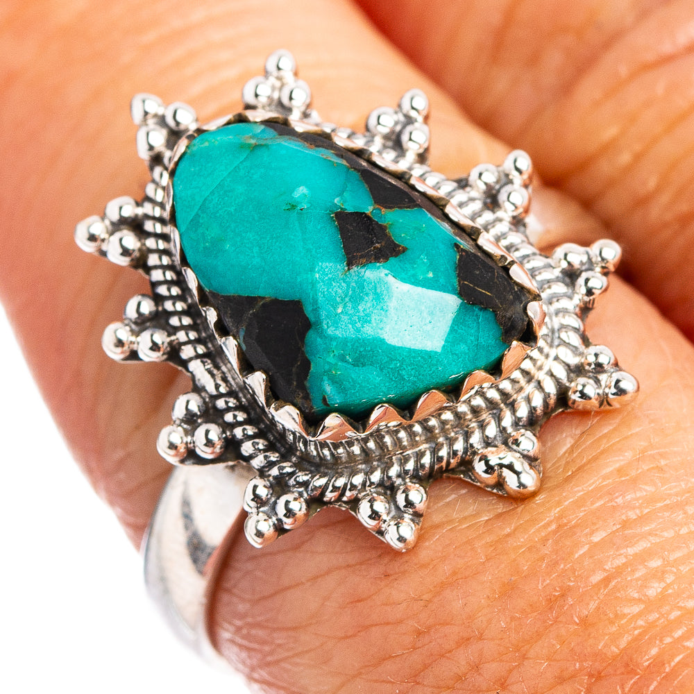 Hubei Turquoise Ring Size 8 (.925 Sterling Silver)