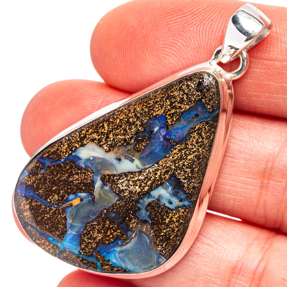 Premium Boulder Opal Pendant 2" (.925 Sterling Silver)
