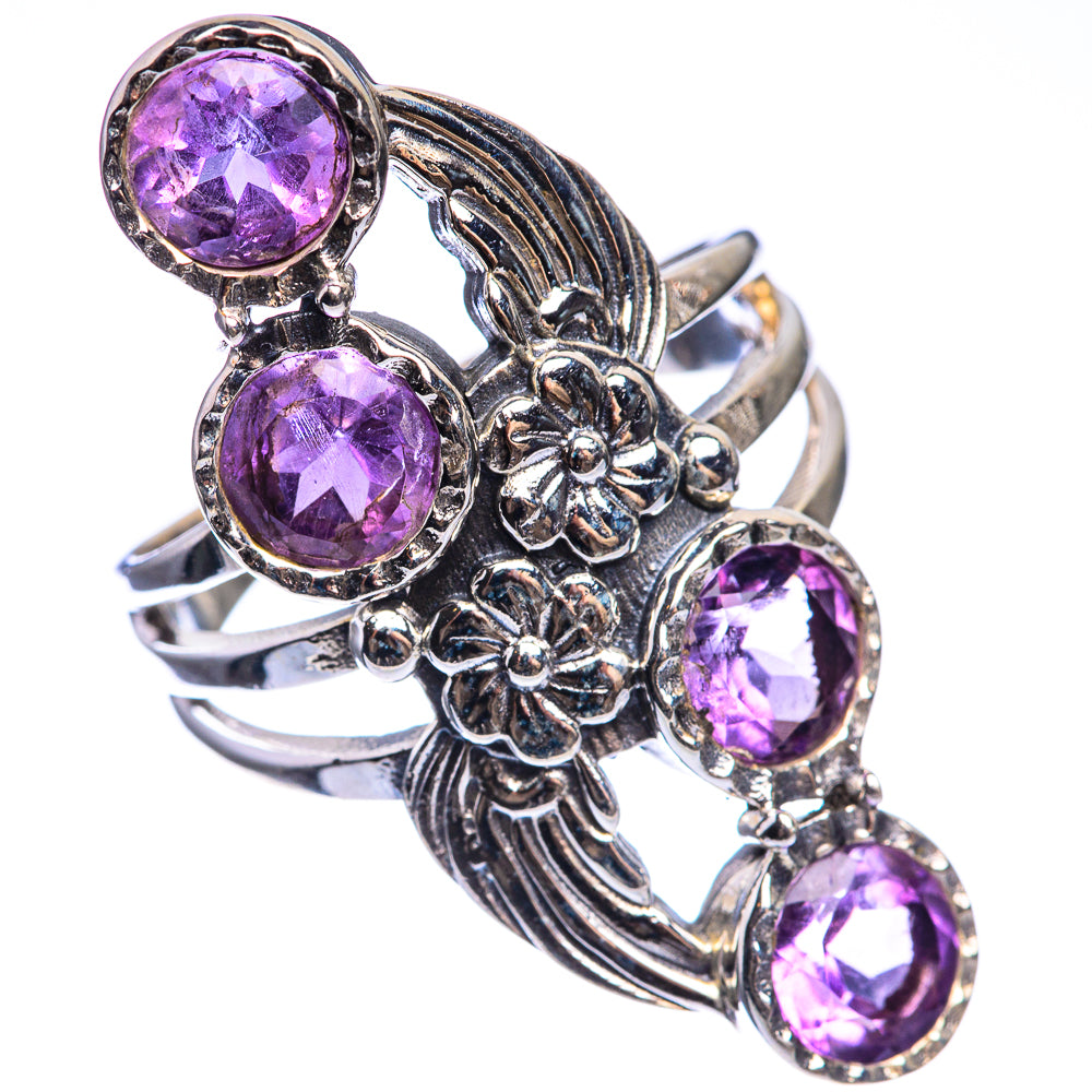 Faceted Amethyst Ring Size 7.75 (925 Sterling Silver) RING143376