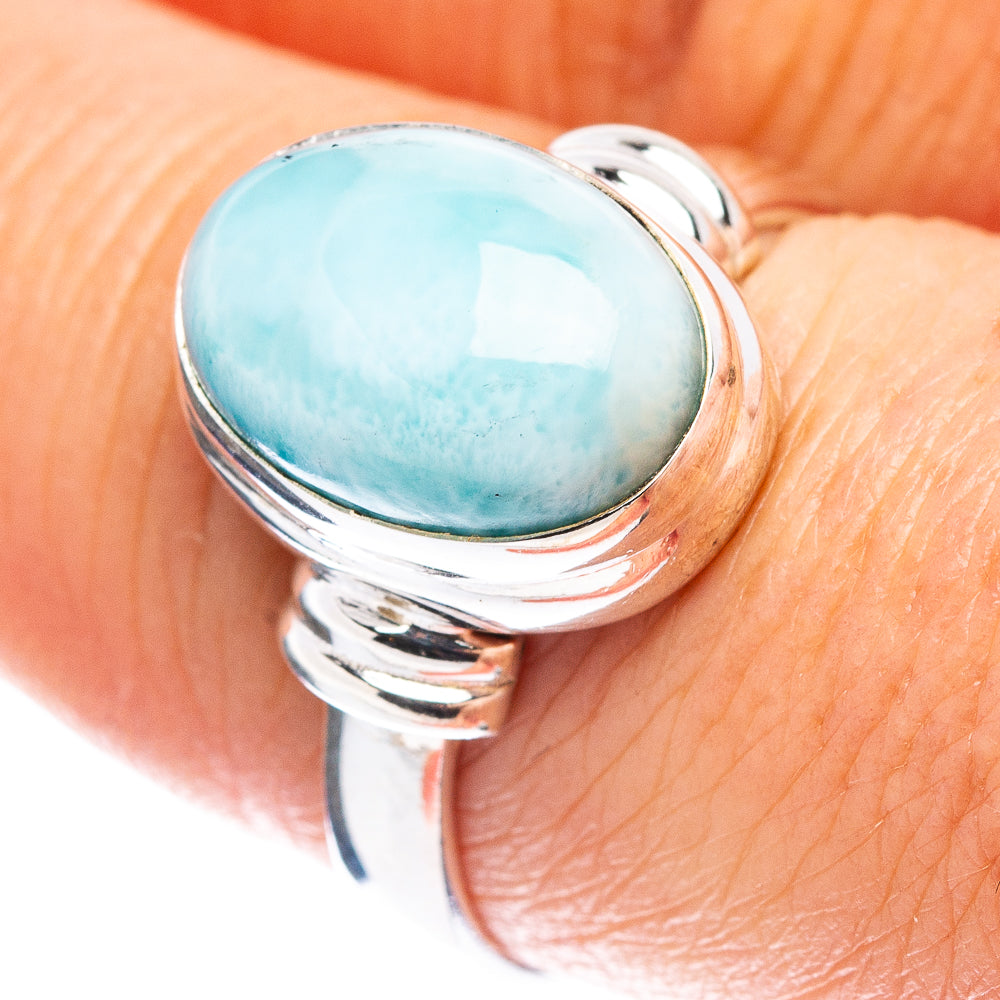 Rare Larimar Ring Size 8 (.925 Sterling Silver)