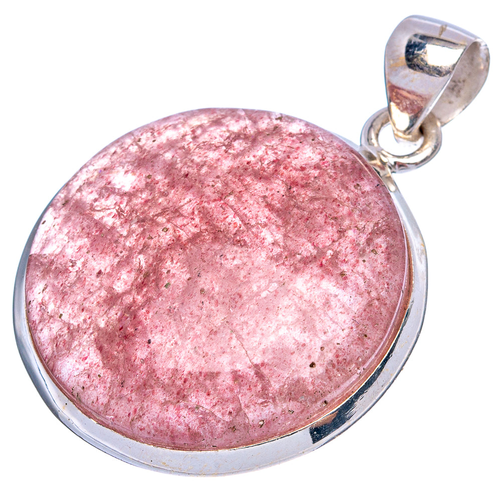 Strawberry Quartz Pendant 1 3/8" (925 Sterling Silver) P43444