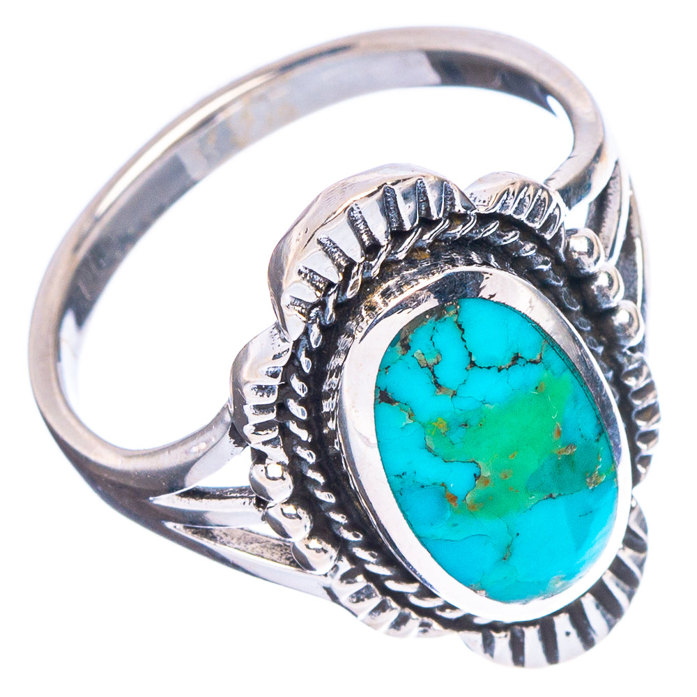 Arizona Turquoise Native Style Ring Size 8.75 (.925 Sterling Silver)