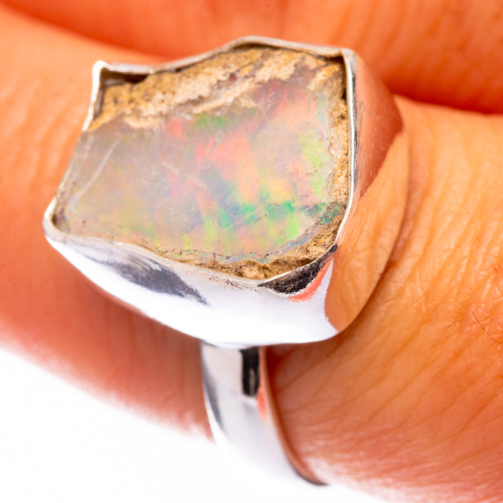 Raw Ethiopian Opal 925 Sterling Silver Ring Size 7.5 (925 Sterling Silver) RING140364