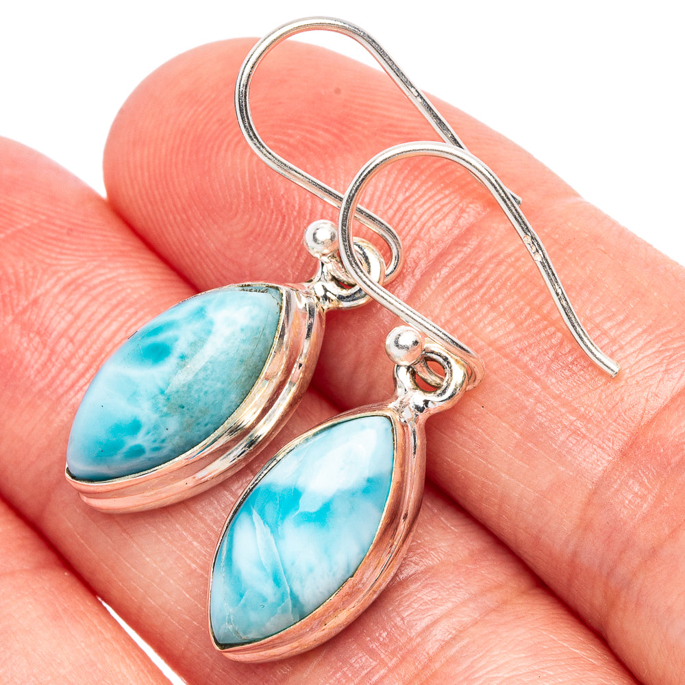 Larimar Earrings 1 1/4" (925 Sterling Silver) E1876