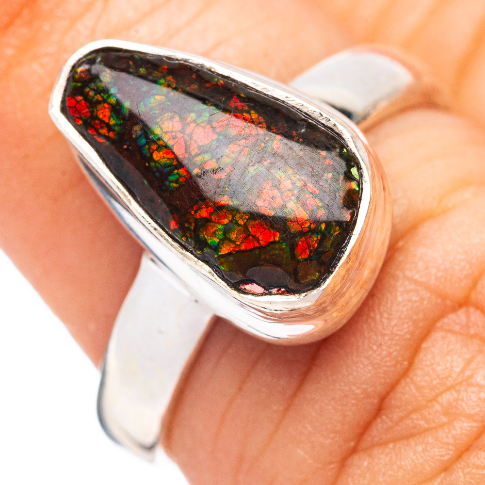 Rare Ammolite Ring Size 6 (925 Sterling Silver) R4921
