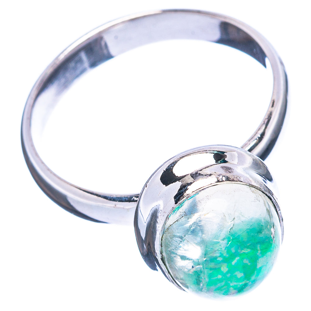 Green Moonstone Ring Size 7.25 (925 Sterling Silver) R3680