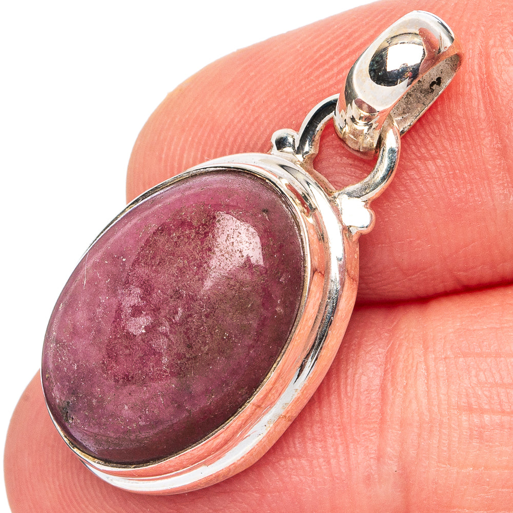 Rhodonite Pendant 1 1/4" (.925 Sterling Silver)