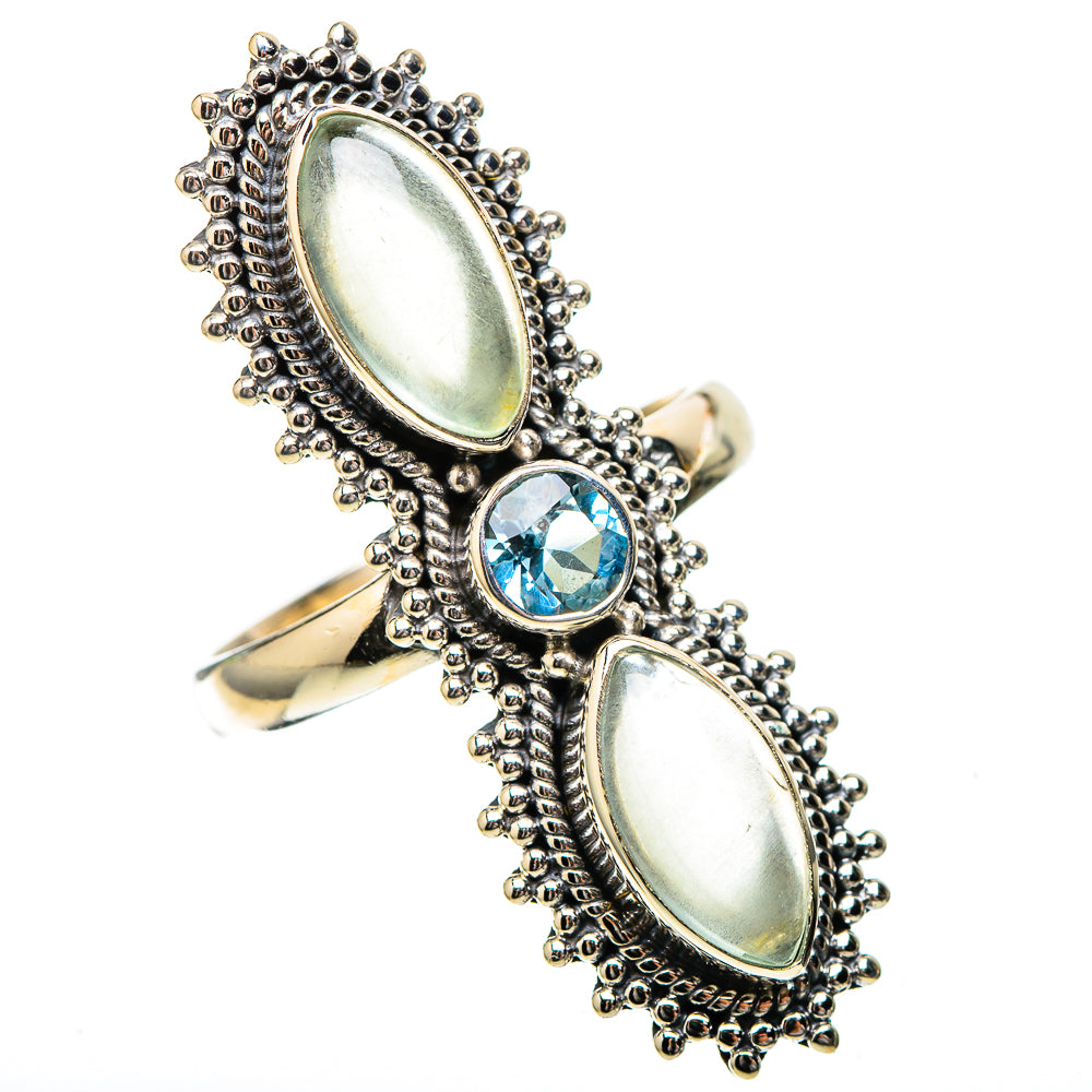 Large Natural Aquamarine, Blue Topaz Ring Size 9 (925 Sterling Silver) RING138024