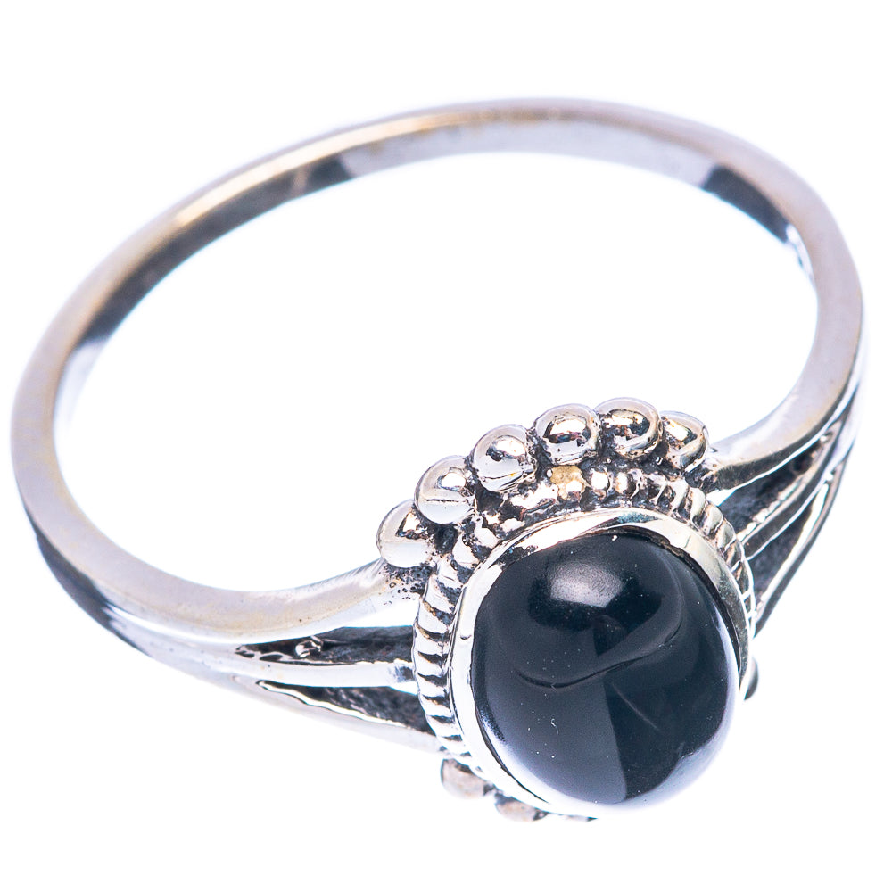 Black Onyx Ring Size 7.75 (925 Sterling Silver) R5620