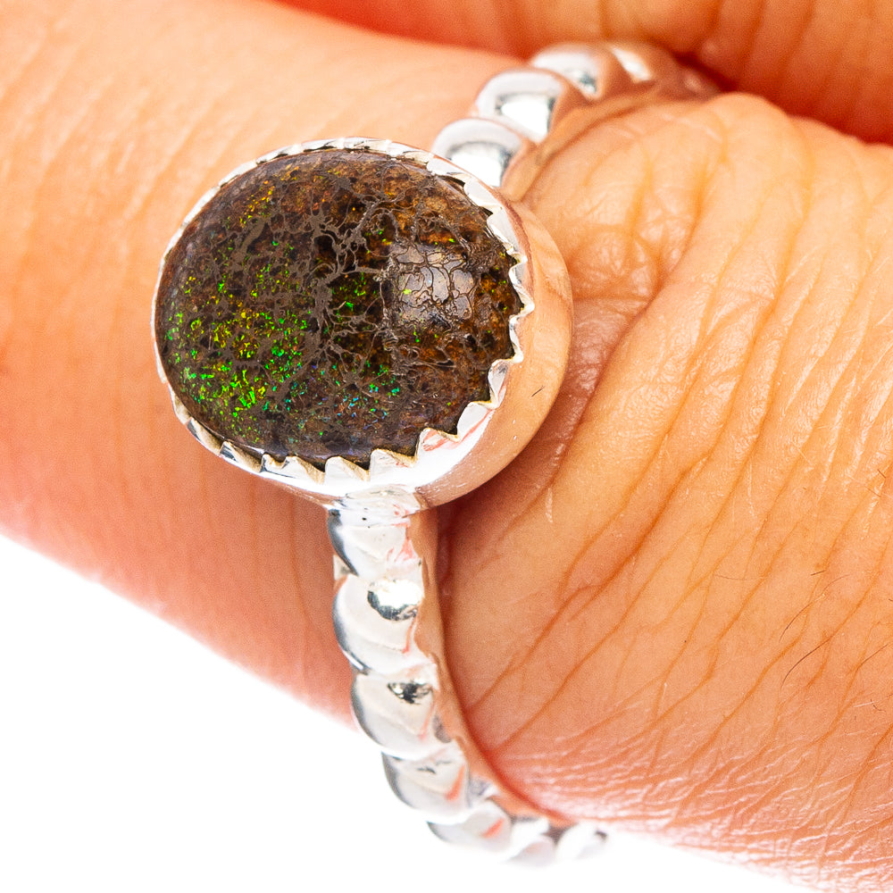 Rare Andamooka Opal Ring Size 8 (925 Sterling Silver) R6818