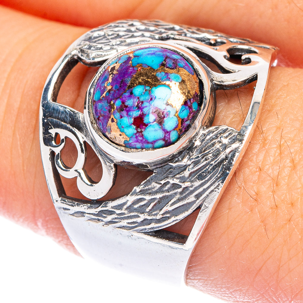 Purple Copper Composite Turquoise Ring Size 9 (925 Sterling Silver) R144400