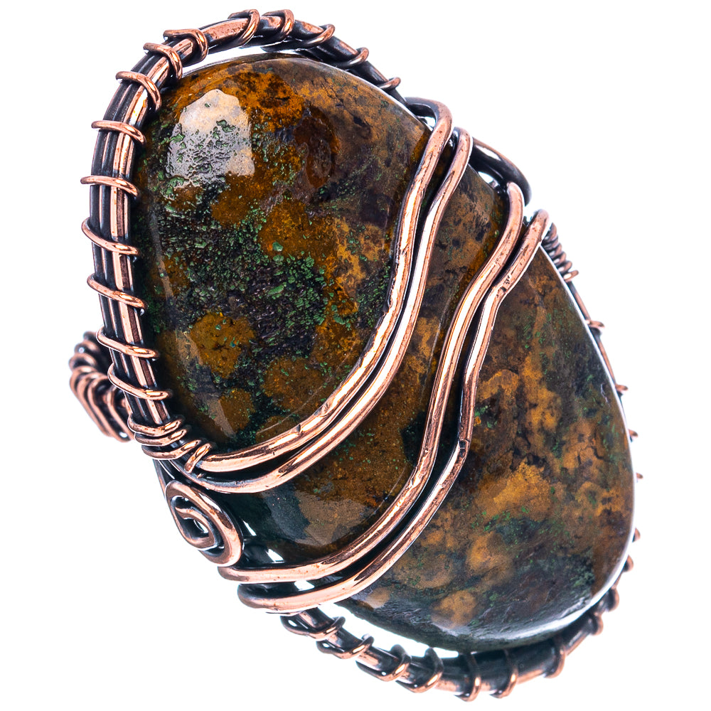 Hungarian Agate Wire Wrap Ring Size 5 (Oxidized Copper)