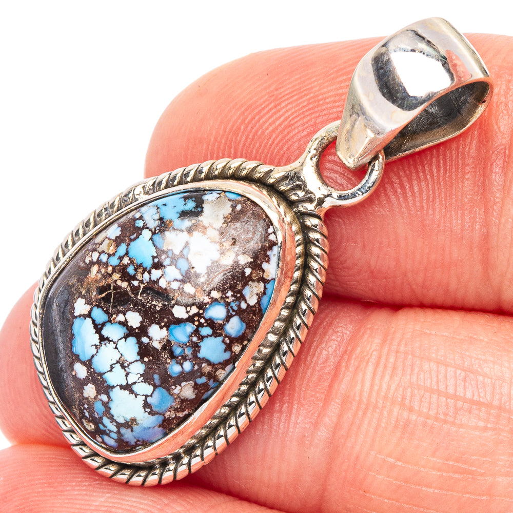 Rare Golden Hills Turquoise Pendant 1 3/8" (925 Sterling Silver) P44800