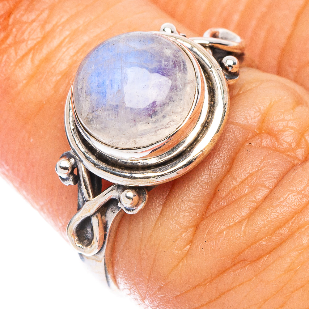 Rainbow Moonstone Ring Size 5.75 (925 Sterling Silver) R7095