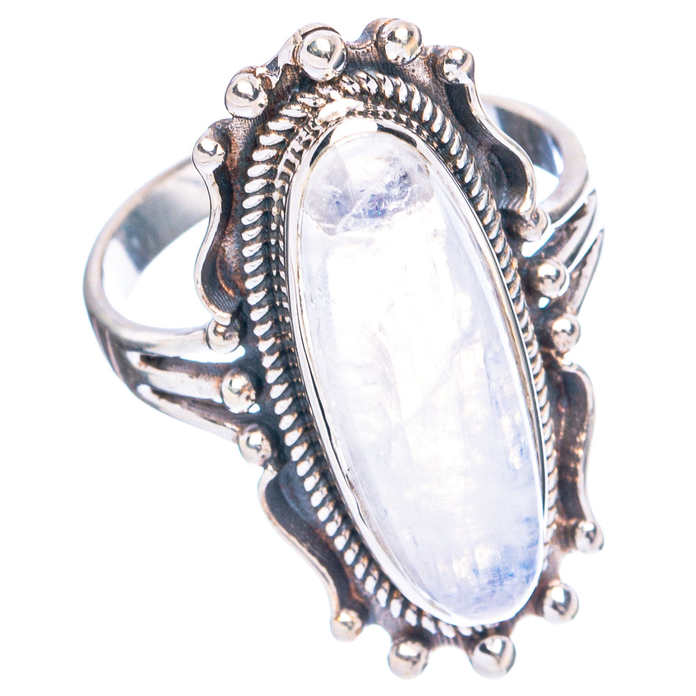 Rainbow Moonstone Ring Size 7.75 (925 Sterling Silver) R4846