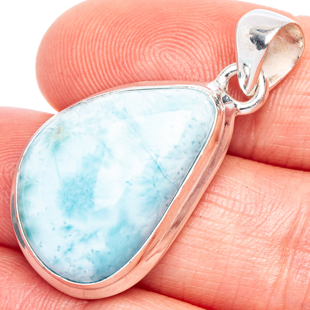 Larimar Pendant 1 3/8" (925 Sterling Silver) P41516