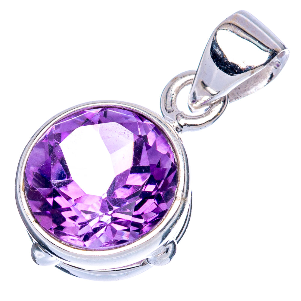 Value Faceted Amethyst Pendant 7/8" (925 Sterling Silver) P42032