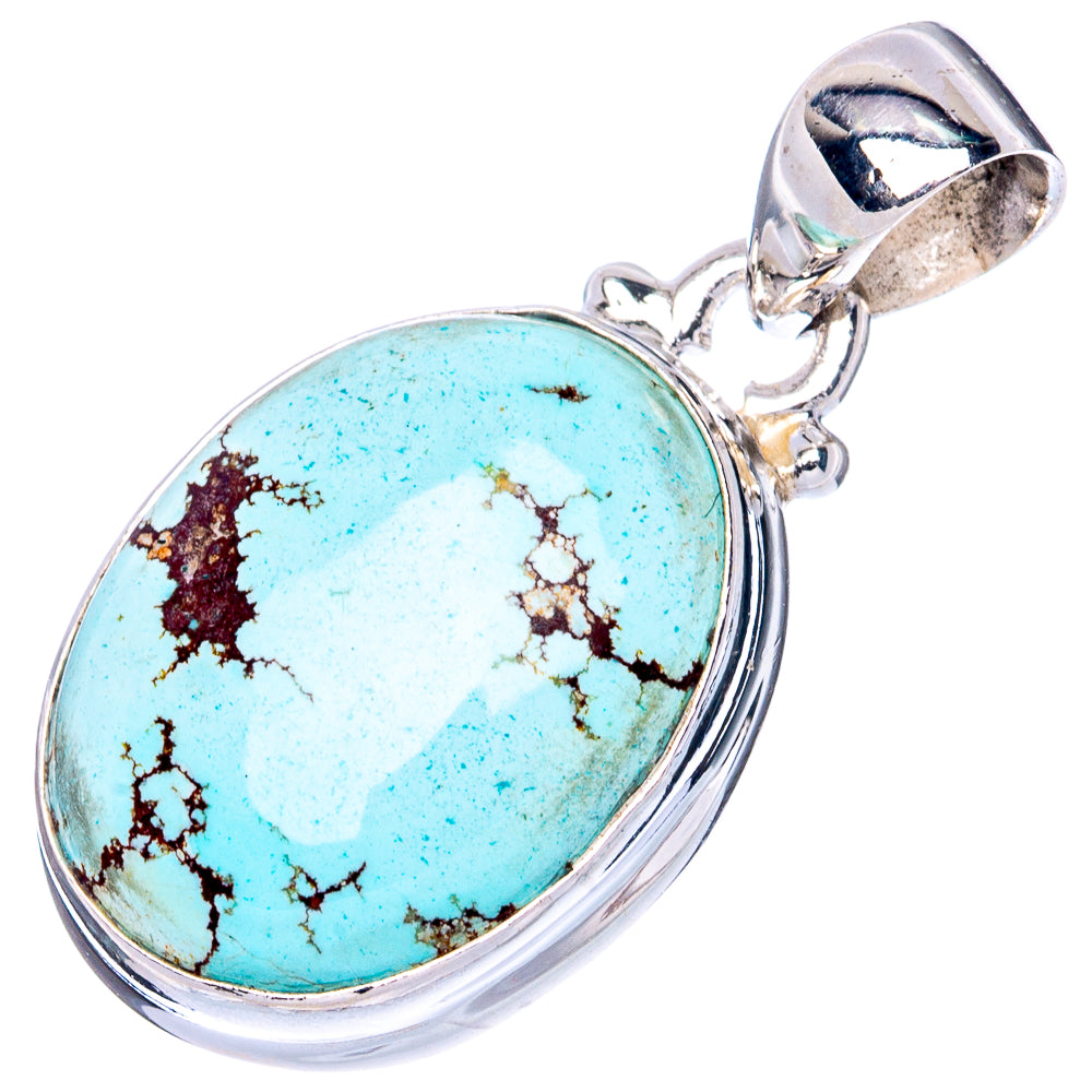 Rare Golden Hills Turquoise 925 Sterling Silver Pendant 1 1/8" (925 Sterling Silver) P41933