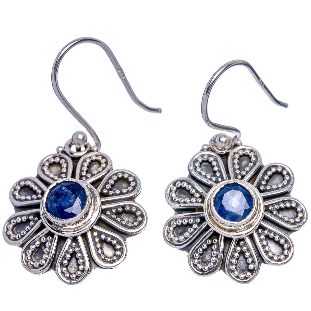 Sapphire Snowflake Earrings 1 1/4" (925 Sterling Silver) E433326