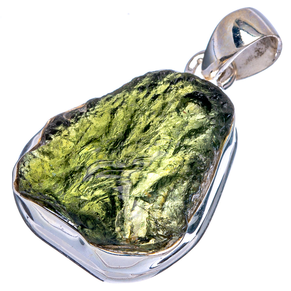 Rare Moldavite Pendant 1 1/4" (925 Sterling Silver) P43517