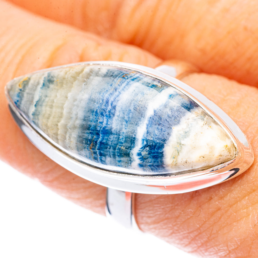 Blue Scheelite Ring Size 8.25 (925 Sterling Silver) R2021
