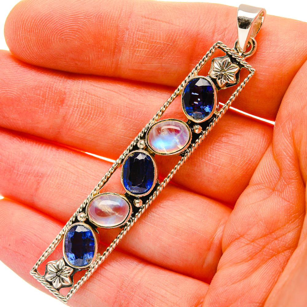 Signature Kyanite, Rainbow Moonstone Pendant 2 5/8" (925 Sterling Silver) PD37835