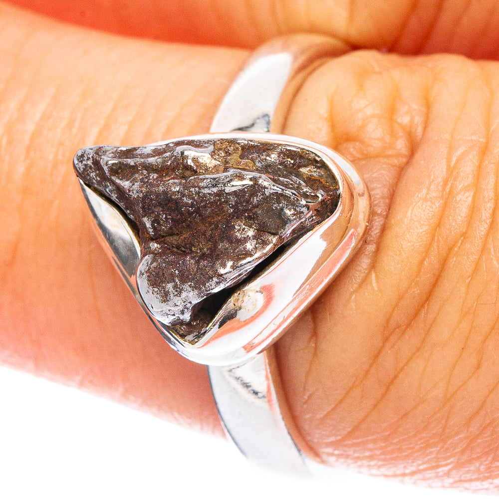 Rare Campo del Cielo Meteorite Ring Size 7 (925 Sterling Silver) R6835