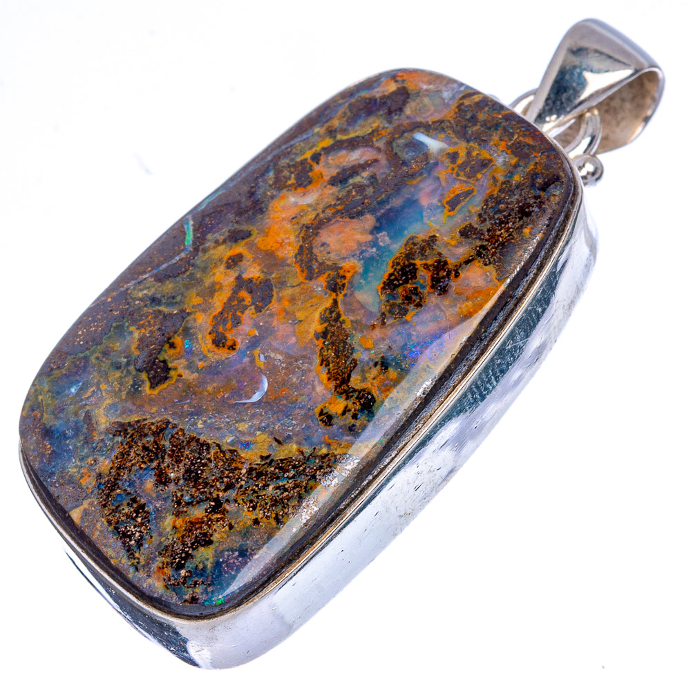 Rare Boulder Opal Pendant 1 3/4" (925 Sterling Silver) P40363