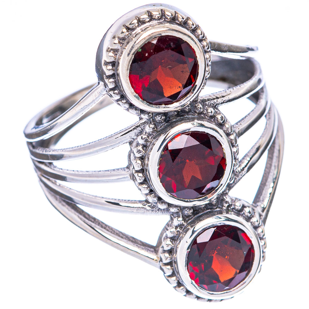 Garnet Ring Size 8.5 (925 Sterling Silver) R3119