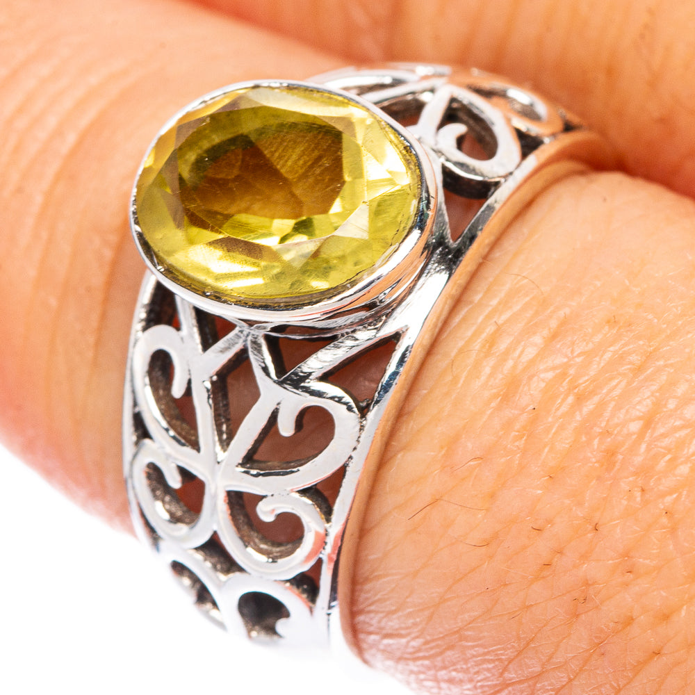 Faceted Citrine Ring Size 8 (925 Sterling Silver) R1483