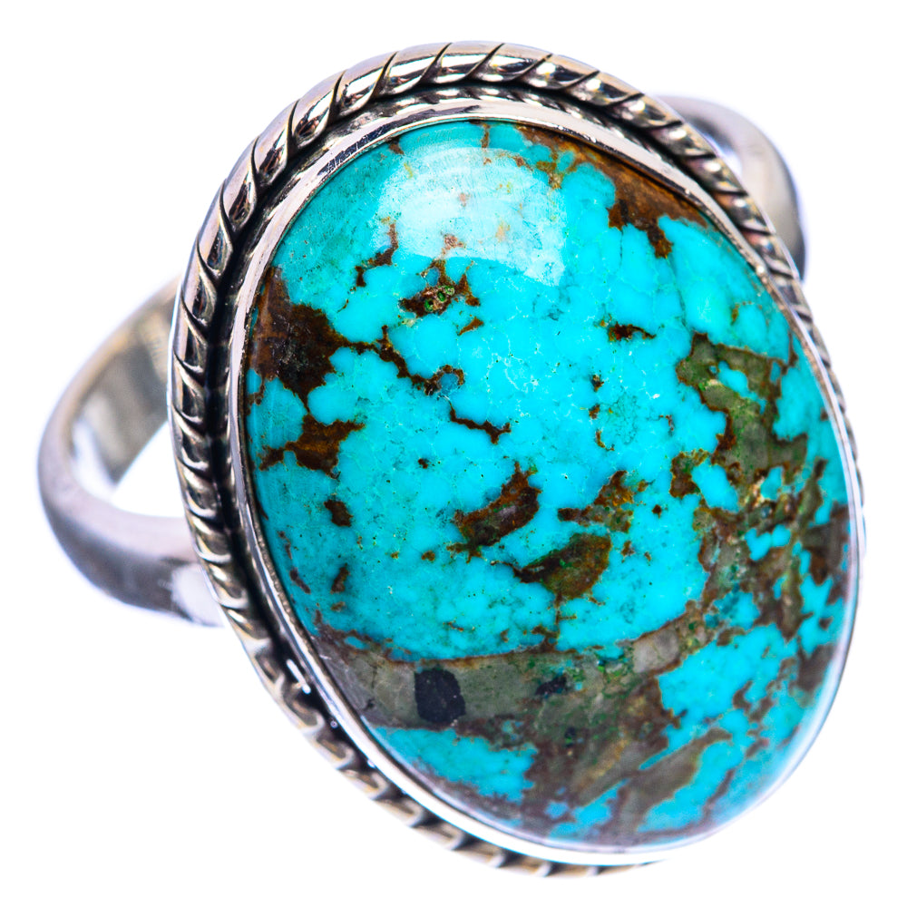 Large Tibetan Turquoise Ring Size 11.25 (925 Sterling Silver) R143029