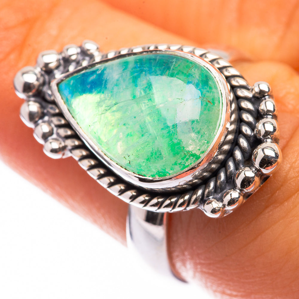Green Moonstone Ring Size 6.75 (925 Sterling Silver) R141134