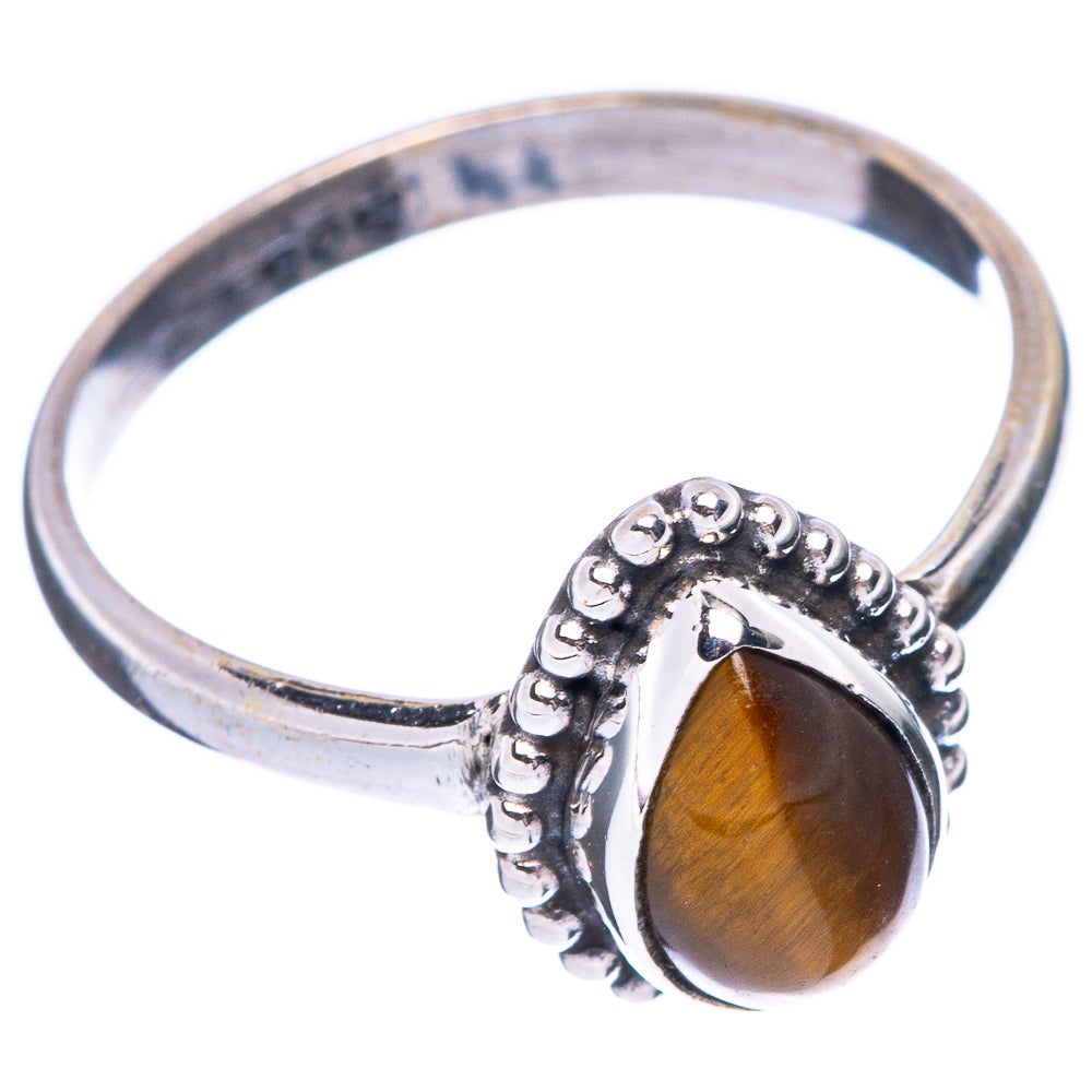 Tiger Eye Dainty Ring Size 8 (925 Sterling Silver) R5804