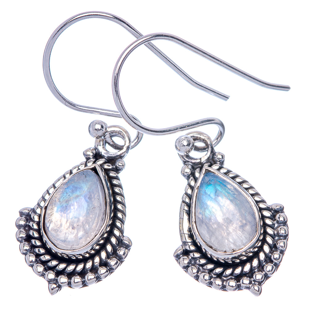 Rainbow Moonstone EarDainty Rings 1 1/4" (925 Sterling Silver) E433140