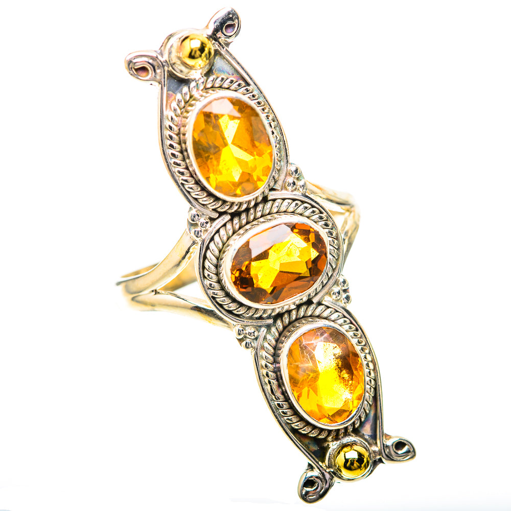 Large Faceted Citrine Ring Size 9.75 (925 Sterling Silver) RING139774