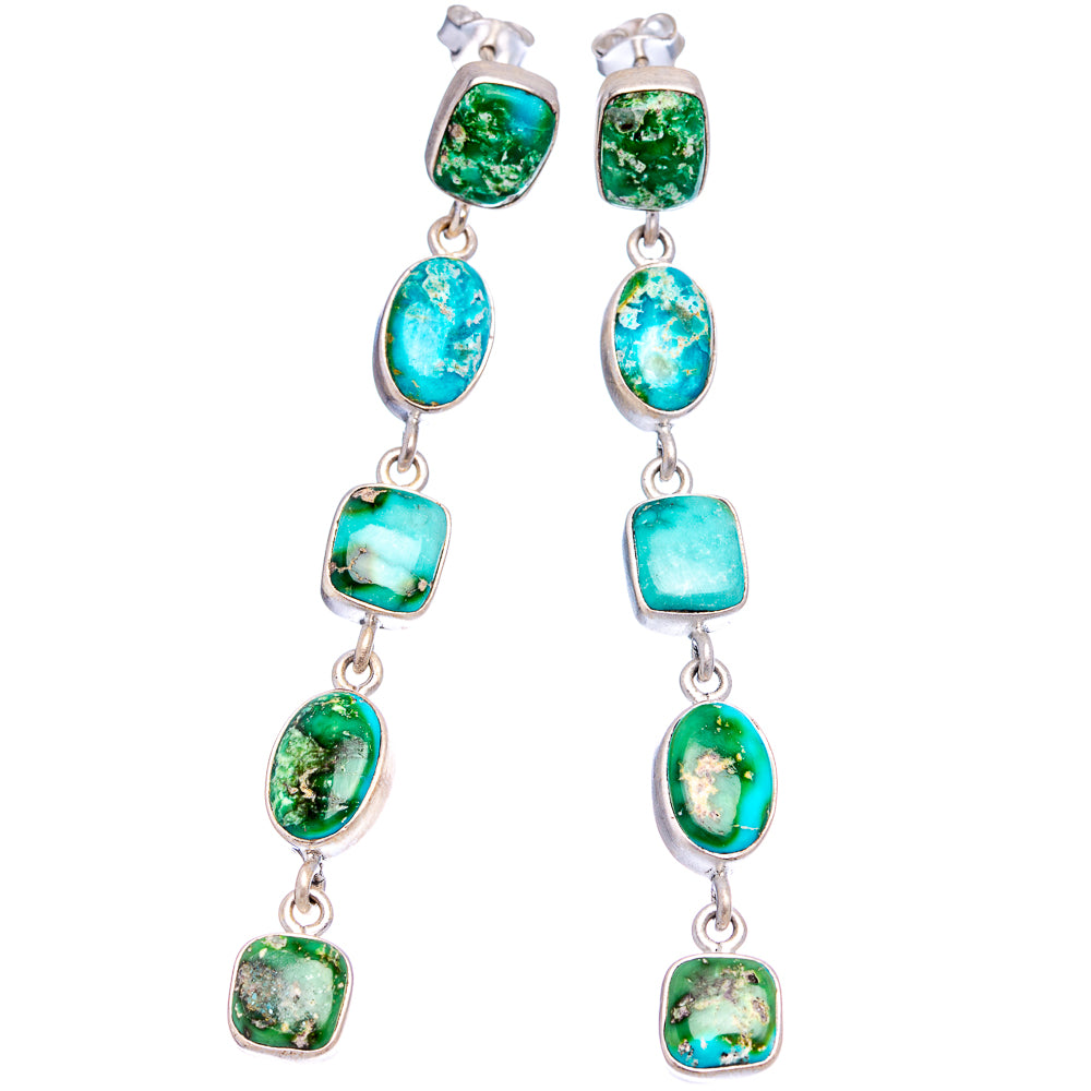 Exclusive Palomino Turquoise Earrings 3 1/8" (.925 Sterling Silver)