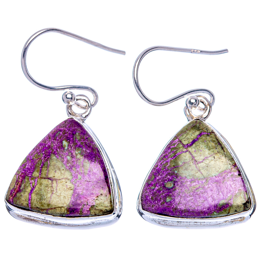 Ruby Zoisite Earrings 1 1/4" (925 Sterling Silver) E1111