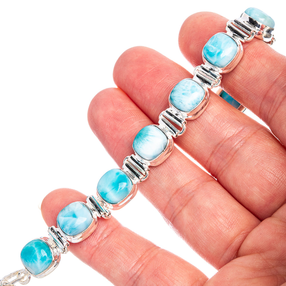 Larimar Bracelets 6 1/2 To 8 1/8" (925 Sterling Silver) B90323