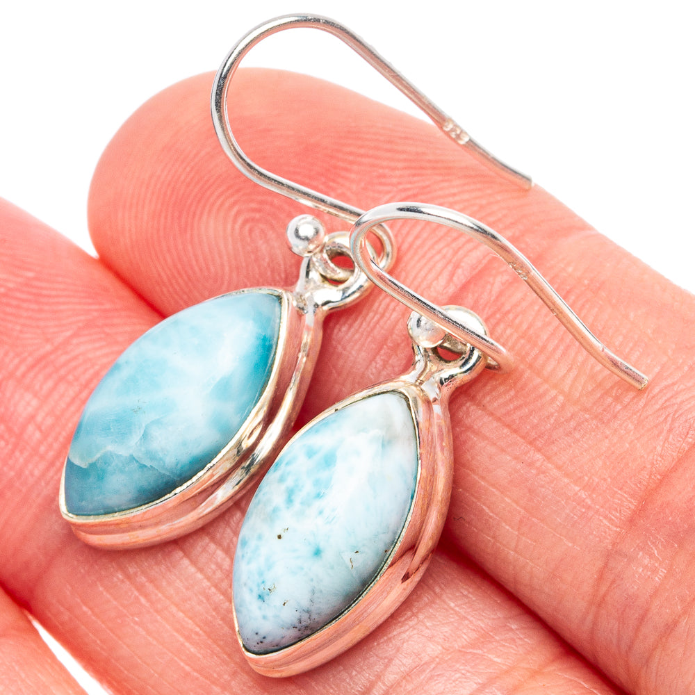 Larimar Earrings 1 1/4" (925 Sterling Silver) E1916